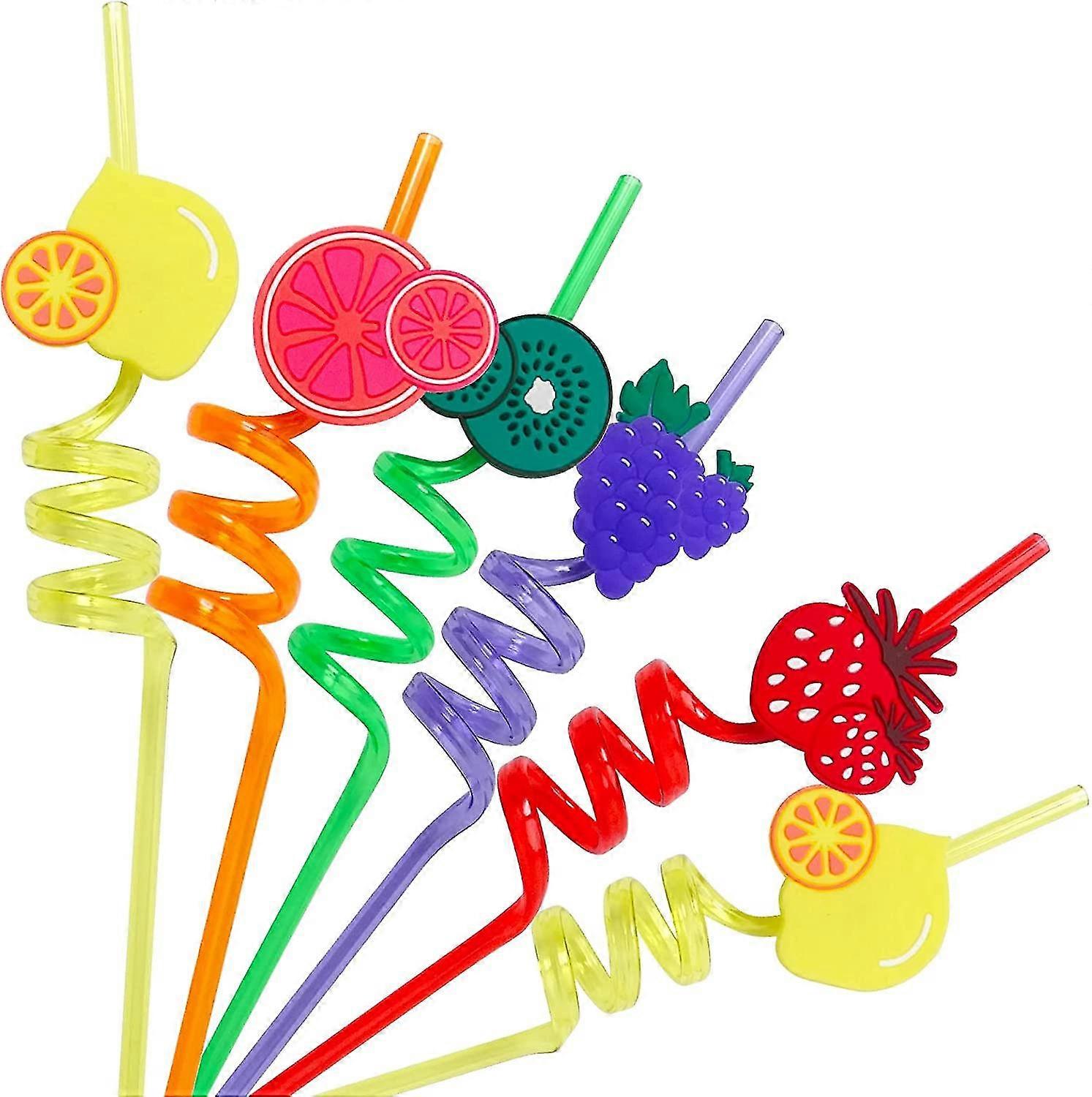 25pcs Fruit Drinking Straws Party Favors