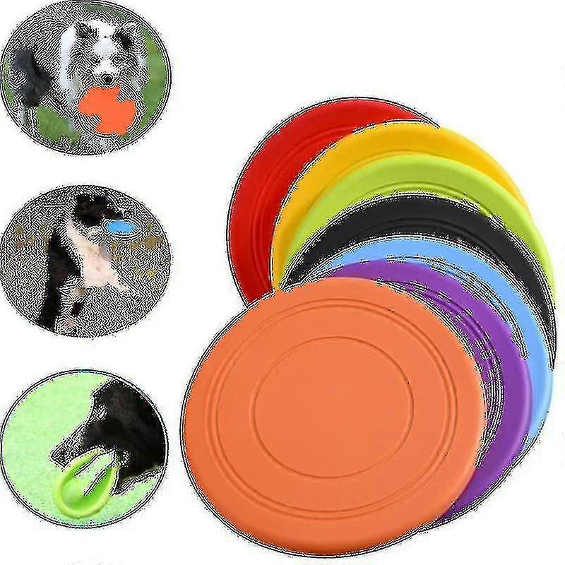 7 Pack Dog Disc,puppy Flyer Dog Toy,dog React Faster Interactive Toys Silicone Floating Saucer
