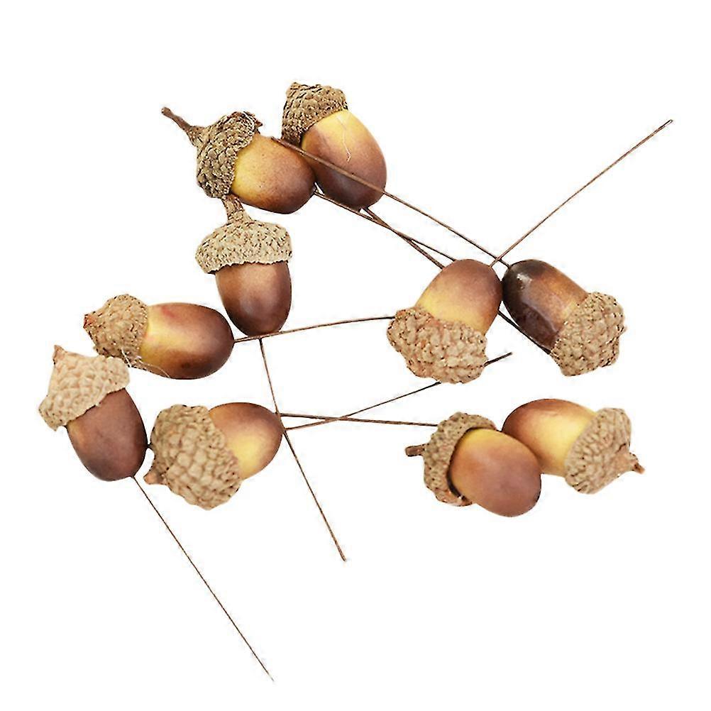 10 Pcs Small Acorn Decor Simulation Fruit Props Artificial Acorns Acorn Ornaments Artificial Nuts Fake Craft Acorns