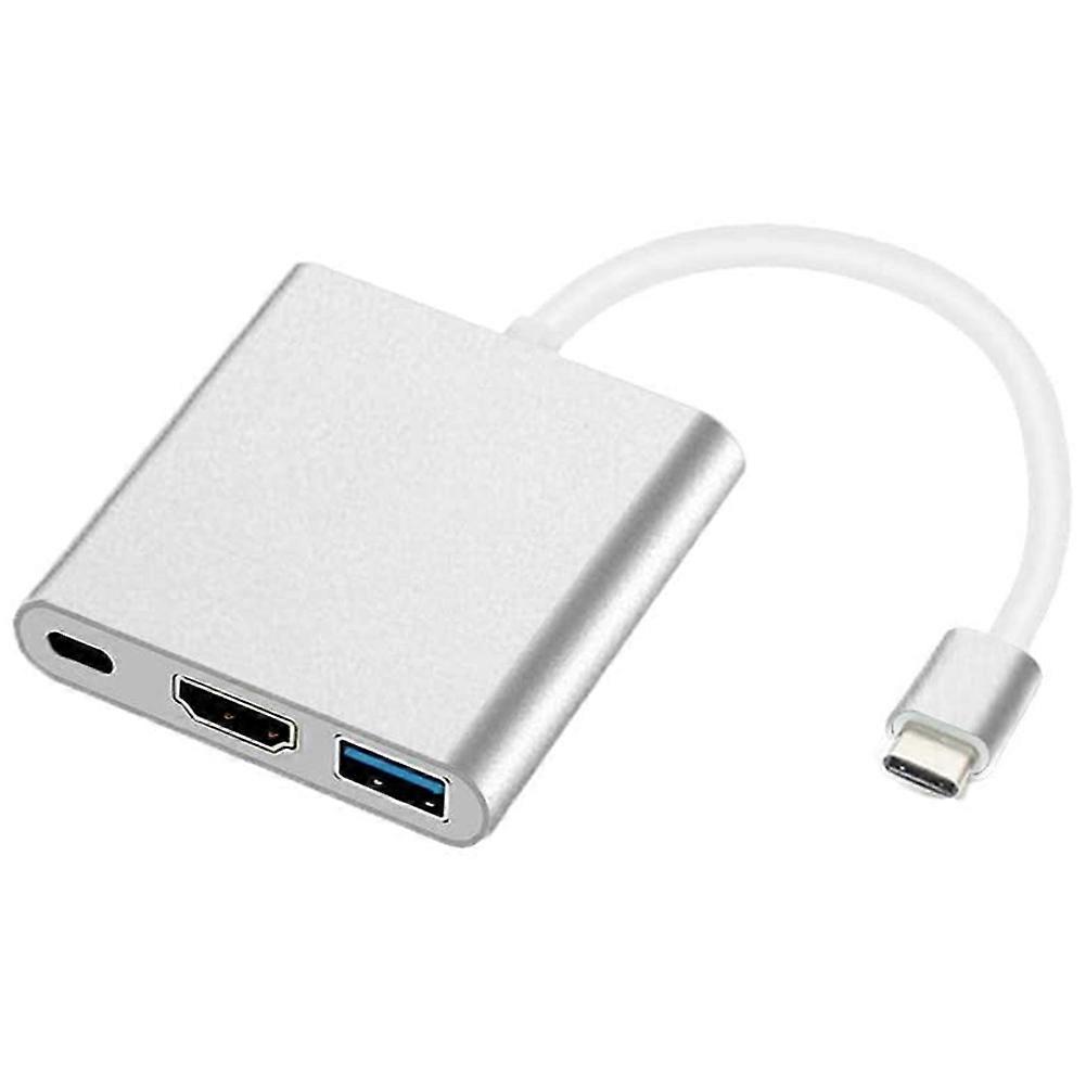 USB C to Adapter, 3 in 1 Multiport USB Type C to 4K , USB3.0 and USB C Power Delivery Port Converte