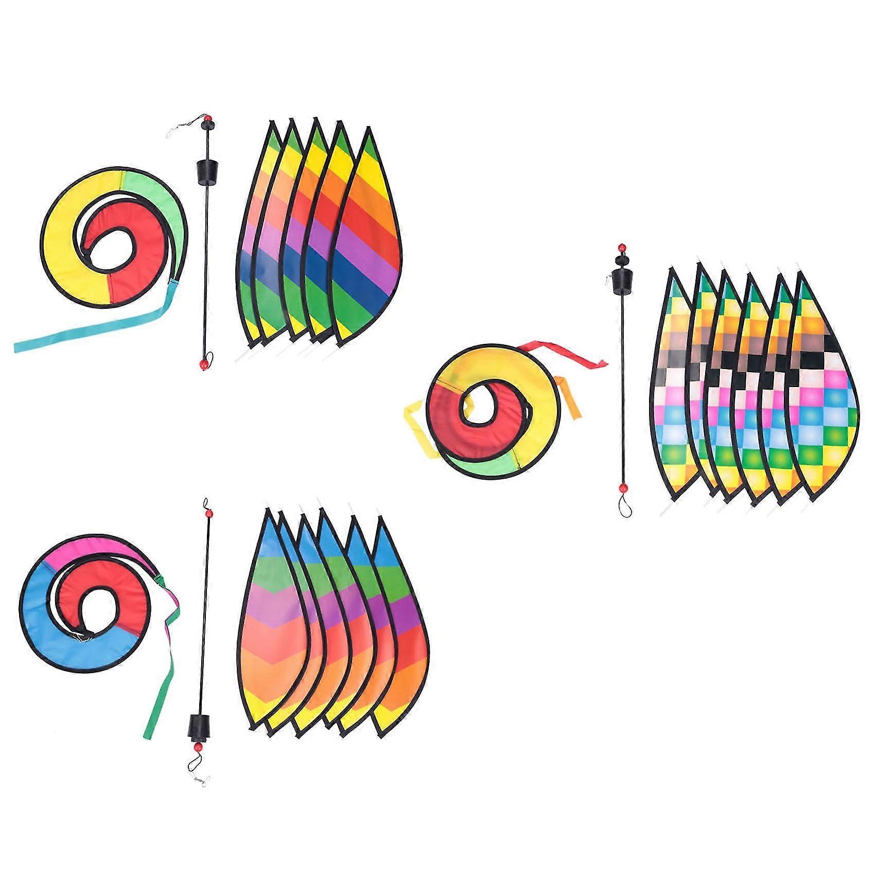 3pcs Balloon Wind Striped Checkered Windsock Balloon Yard Decor Spiral Balloon