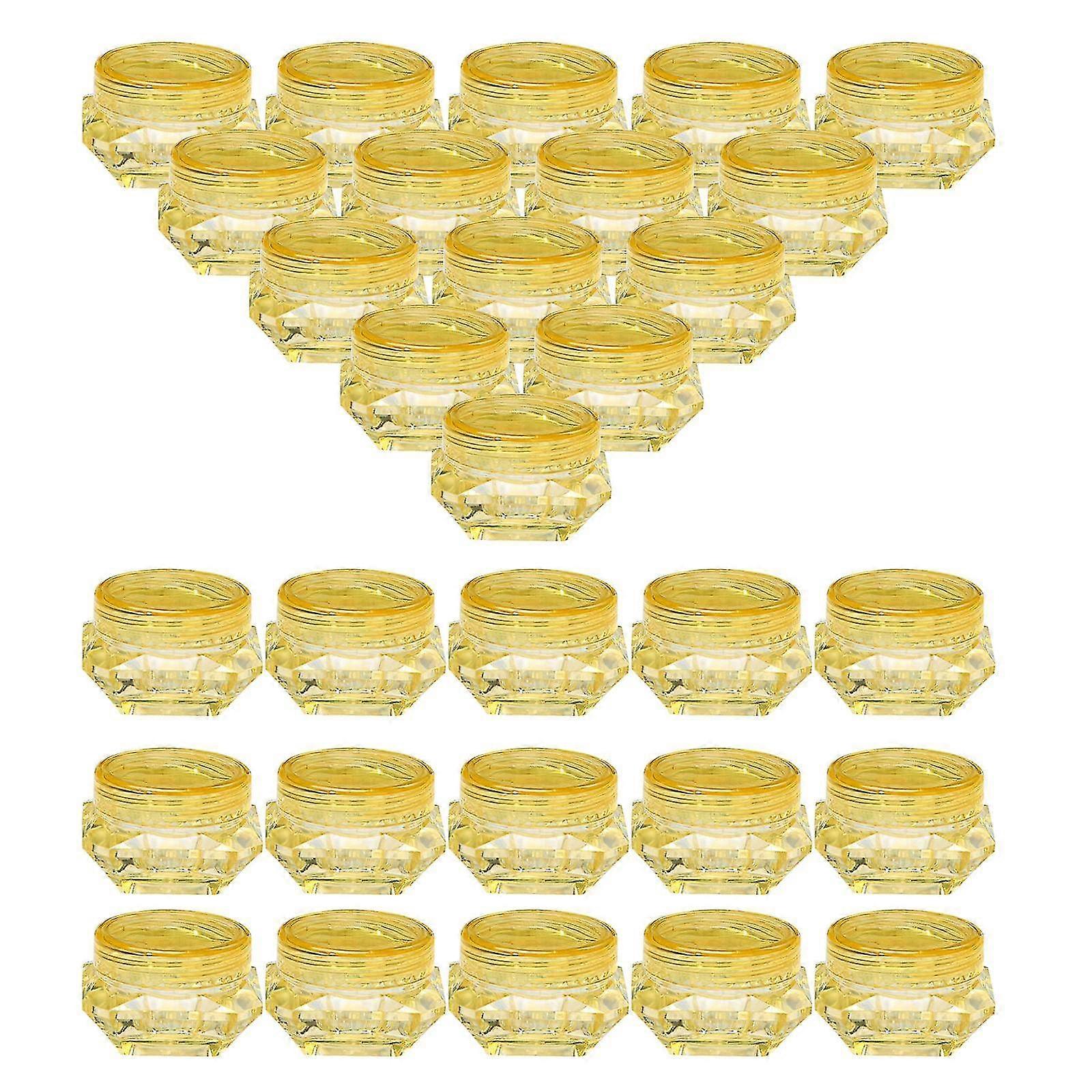 30x Empty Jar Container Lightweight Makeup Storage Jars Bottle Airtight Yellow