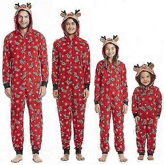 Weihnachts-Familien-Jumpsuit – Christmas Overall Mit Kapuze, Reißverschluss, Weihnachtlichem Druck, Für Damen, Herren & Kinder