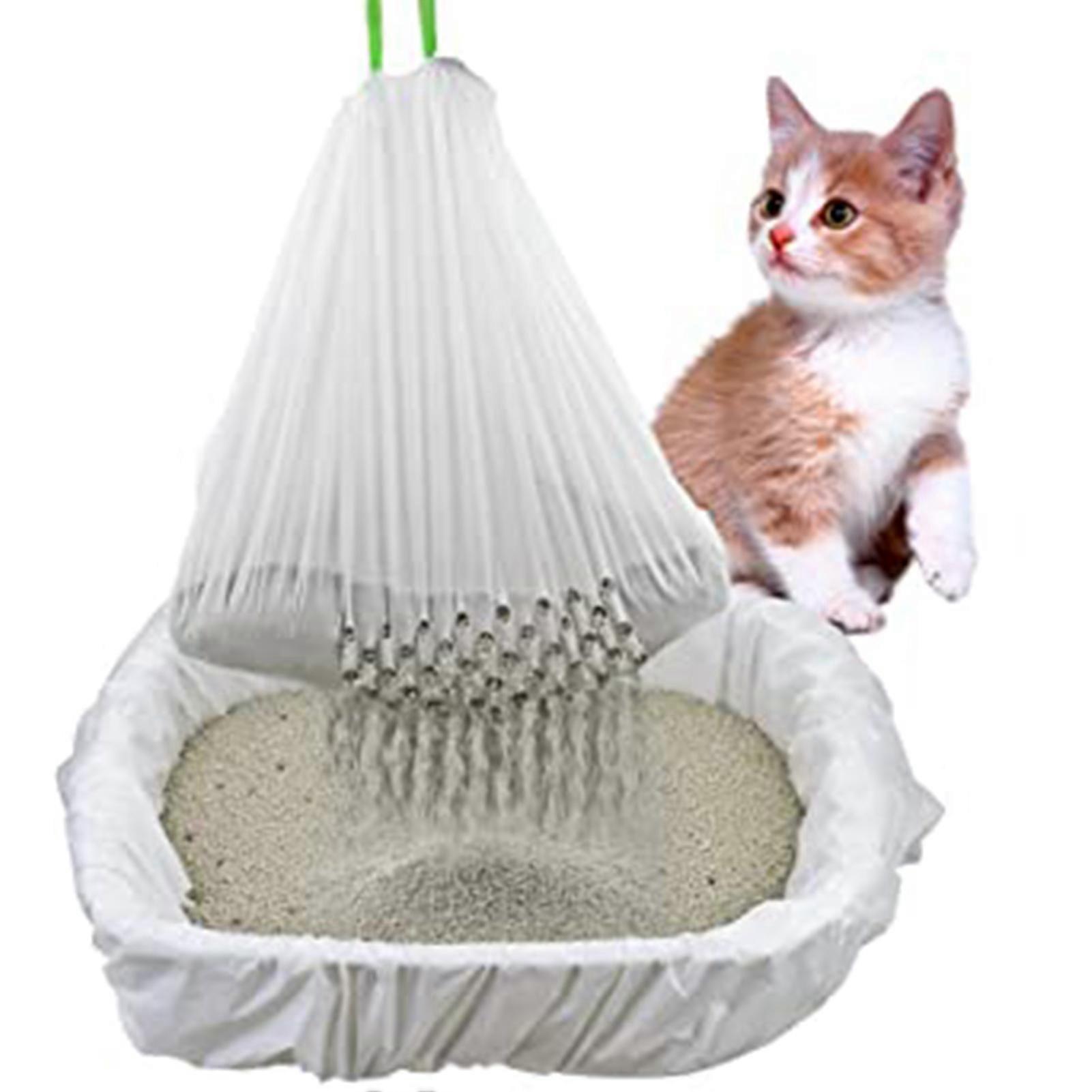 Cat Litter Bags Sifting Liners Durable with Drawstring Quick Clean Liners Eco Friendly for Small Cats