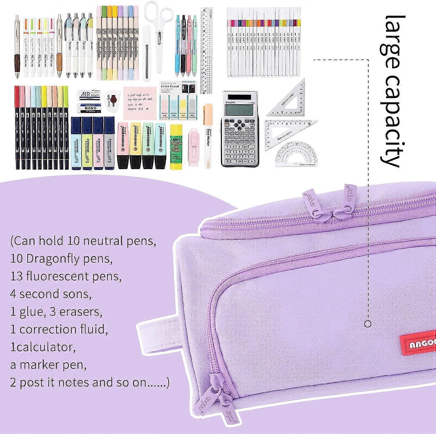 Large Magnetic Pencil Case For School & Office – Horse Rose Design, Multi-Pocket Organizer