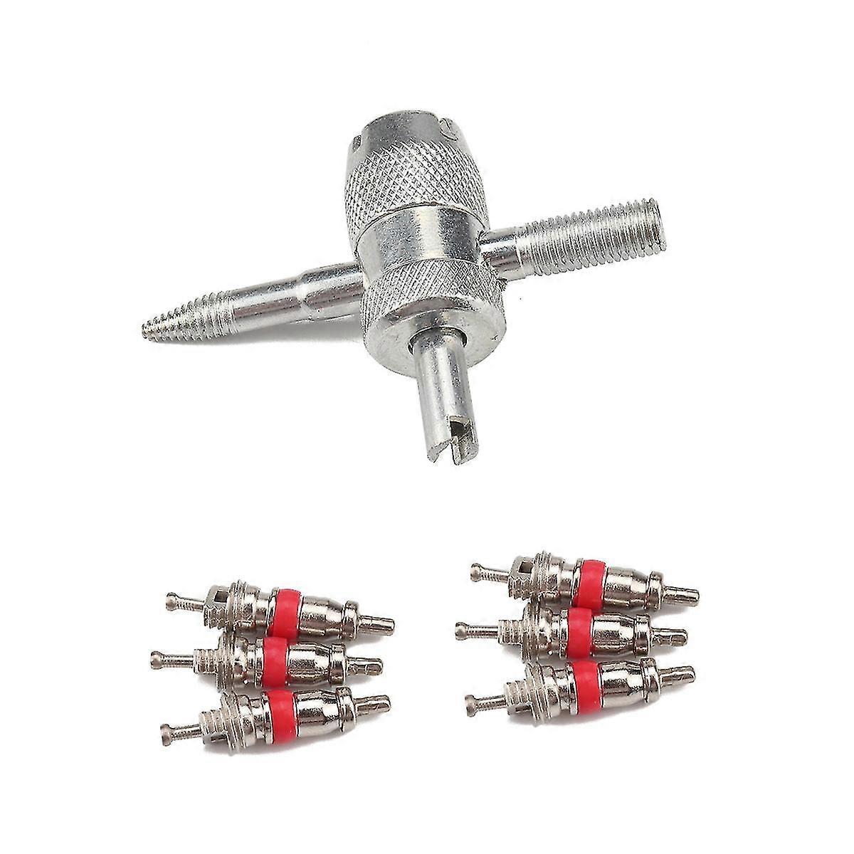 Valve dismounts shell with 4-1 repair tool Portable Tire Valve Valve Shell Easy Use for Replacement Bike ATVsmotorcycles Car- Z