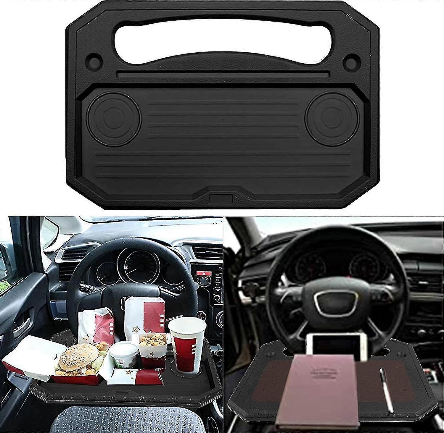 Steering Wheel Desk Portable Car Tray Universal Multifunctional Auto Table For Food Notebook Laptop Black1pcs