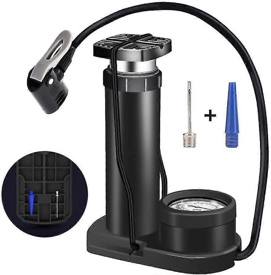 Bicycle Pump Foot Pump, Mini Portable Floor Pump Compatible
