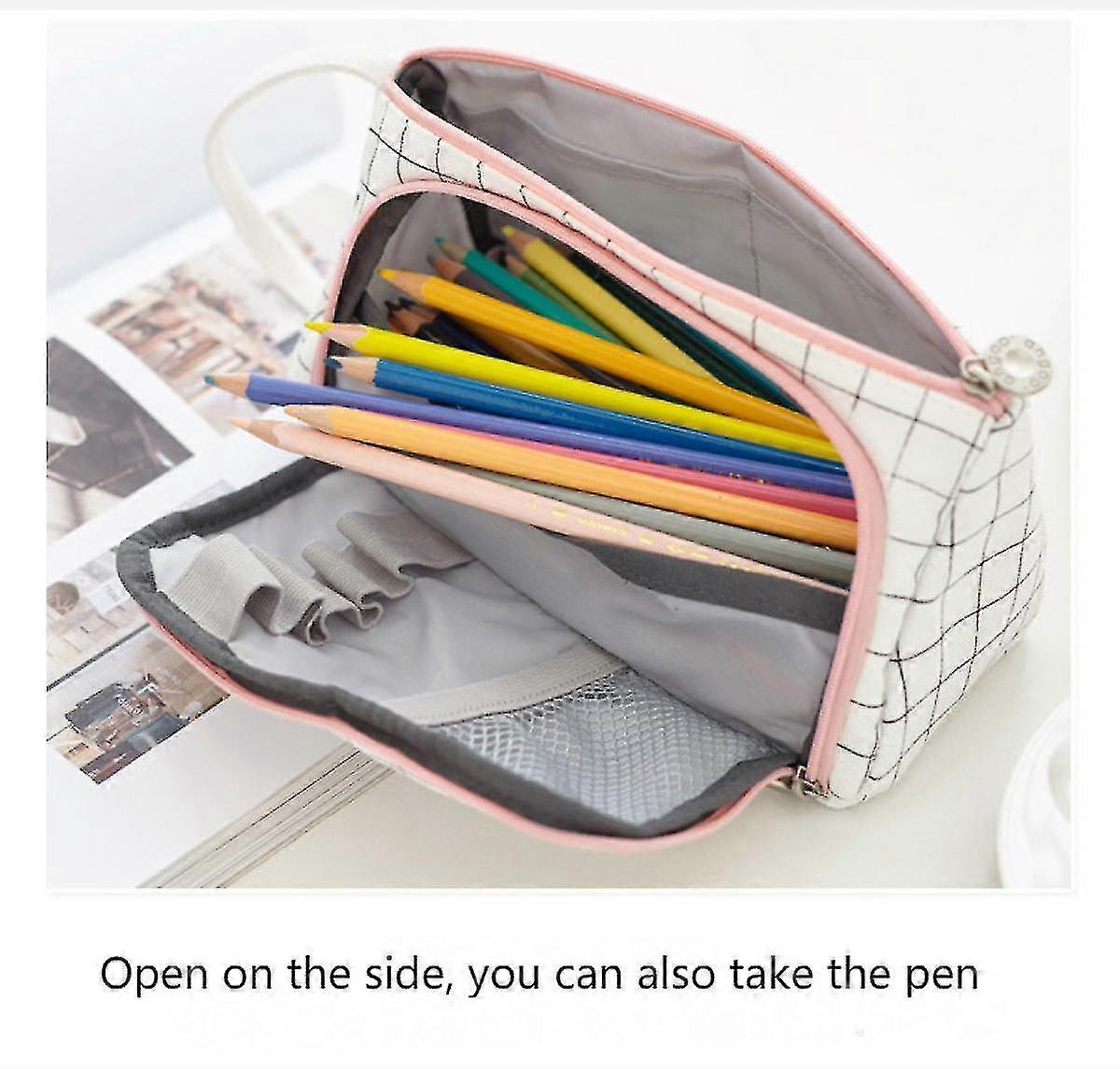 Shxx Saytay Simple Creative Pencil Case Canvas Multi-layer Large Capacity Stationery Bag For Students St-001 Bd-yxt384