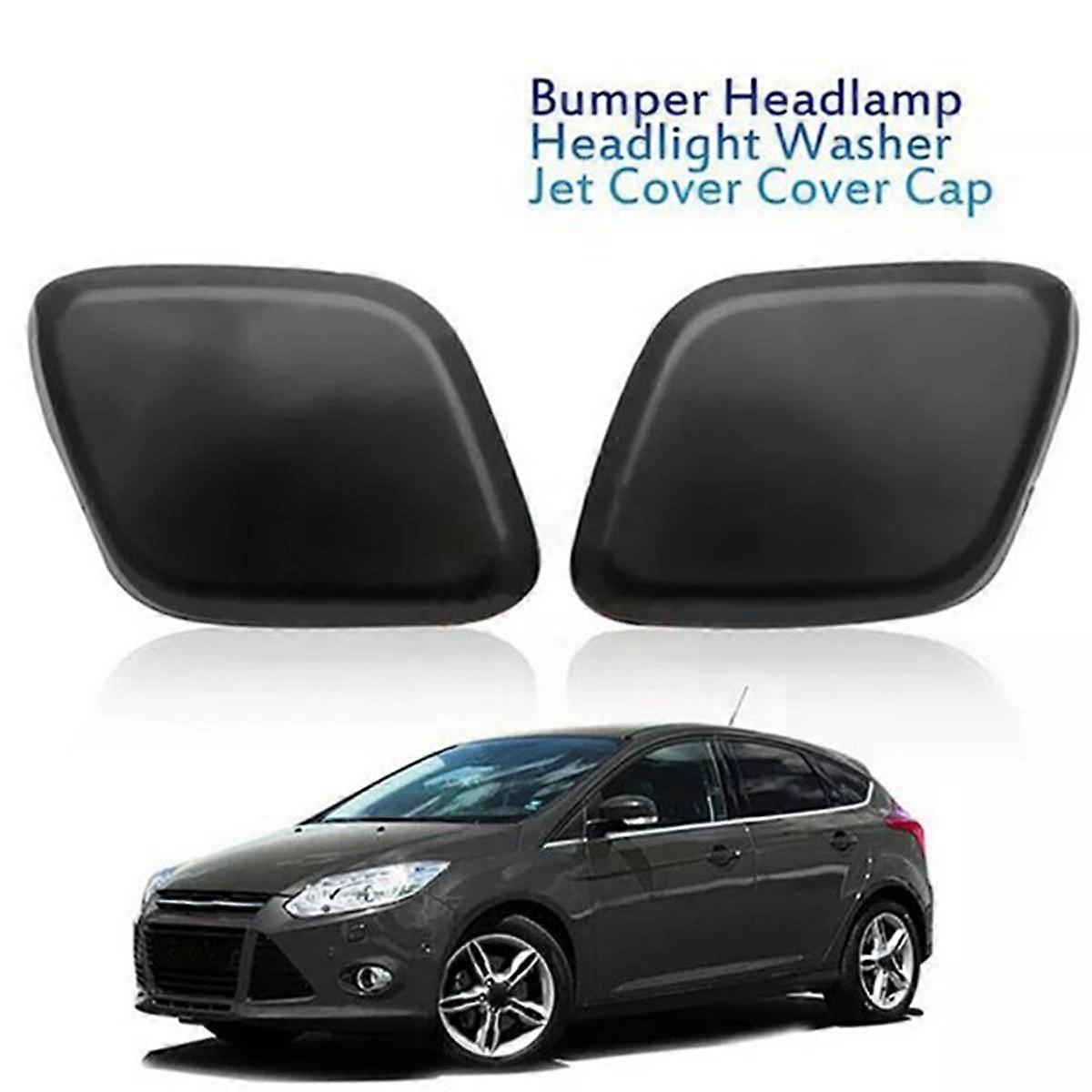 1Pair Front Headlight Washer Nozzle Cover Cap – Fits Volvo 2011-2013 – Black Plastic, OEM 39863927 / 39863944