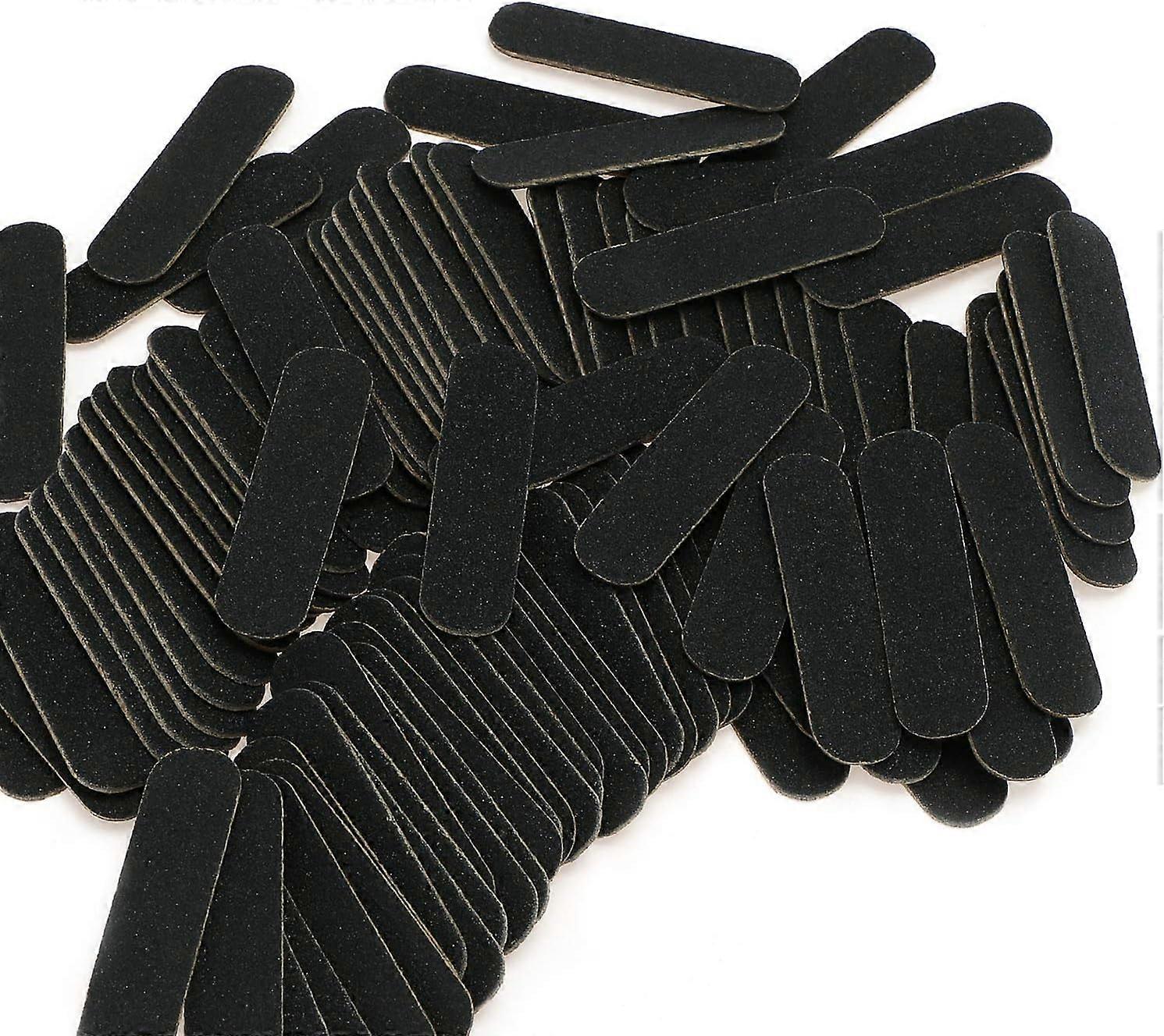 MUJIXI 100 Pcs Nail File, Professional Nail Files, Double Sided 180/240 Grit Board5*1.3cm(Black)