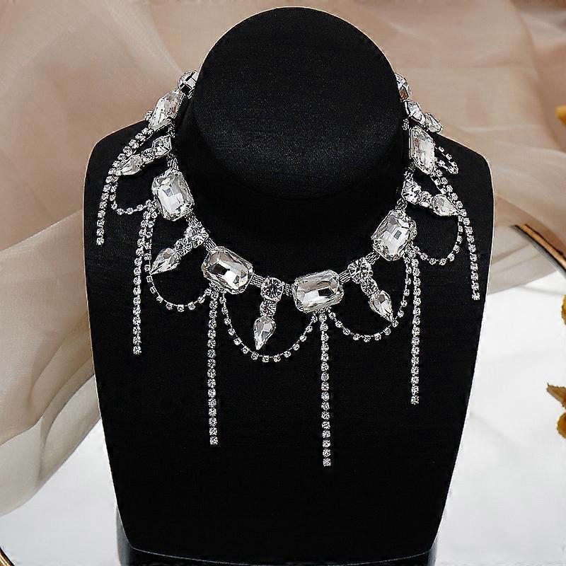 Rhinestone & Metal Crystal  Necklace