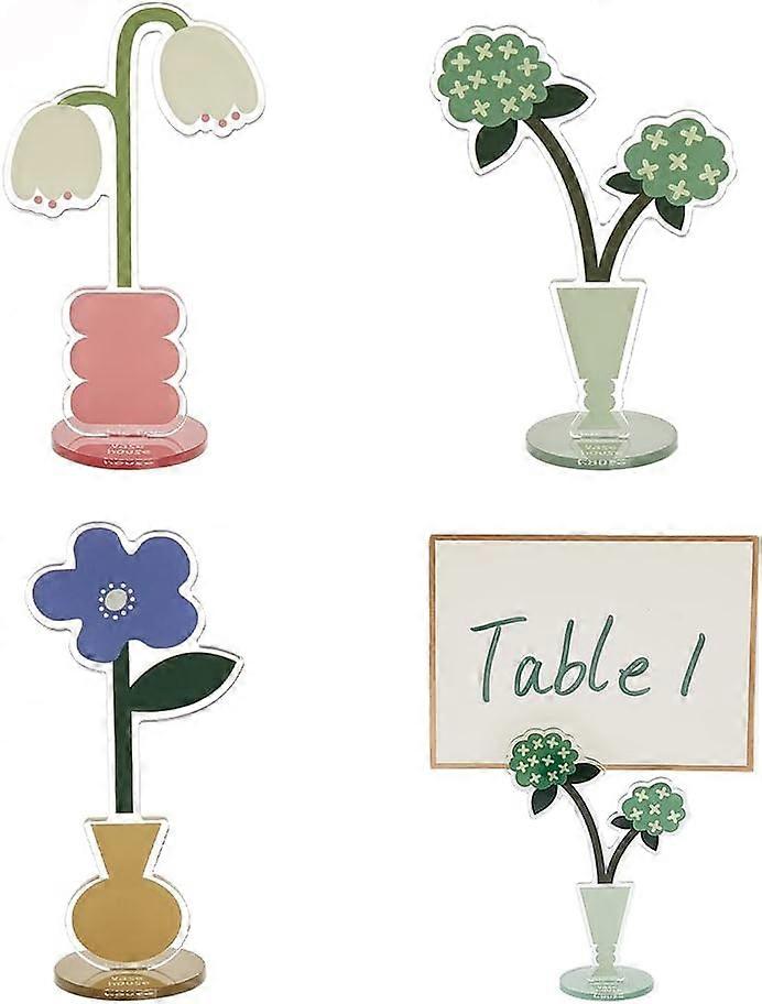 3Sets 3Style Desk Memo Holder Stand Set Flower Table Photo Display Memo Holder Stand for Home Office Picture Memo Cards Paper Note Postcards Display