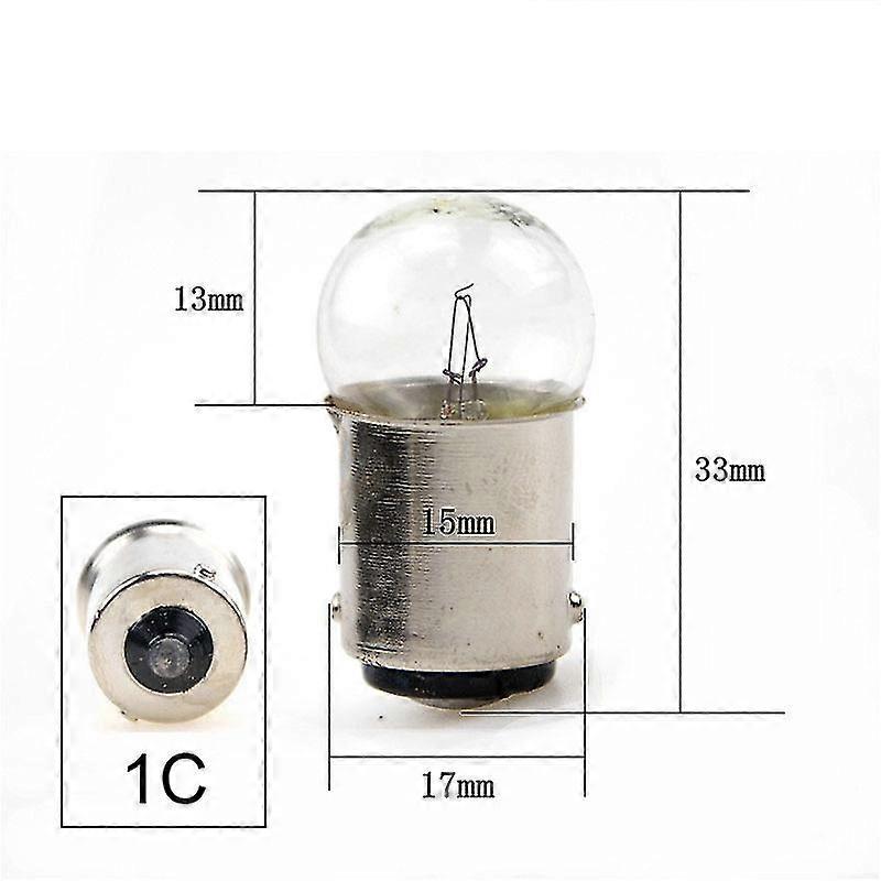 10 Pcs Ba15s Light Bulb 6v 12v 24v 36v High Brightness White Light Auto For Brake Signal Light Bulb Indicator Lamp Reversing 12v5w