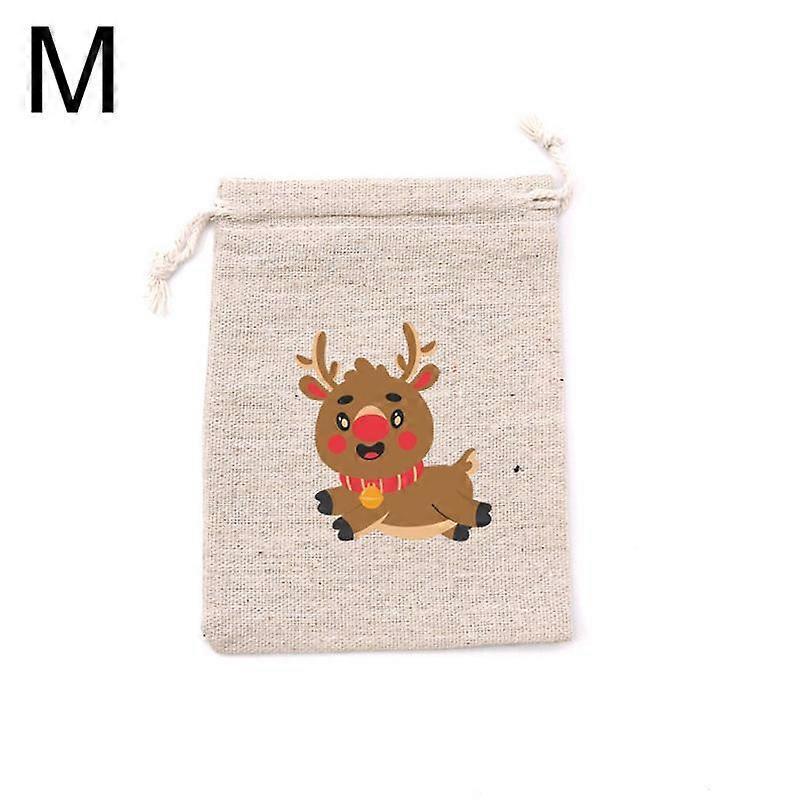 Christmas Linen Bag Candies Drawstring Gift Storage