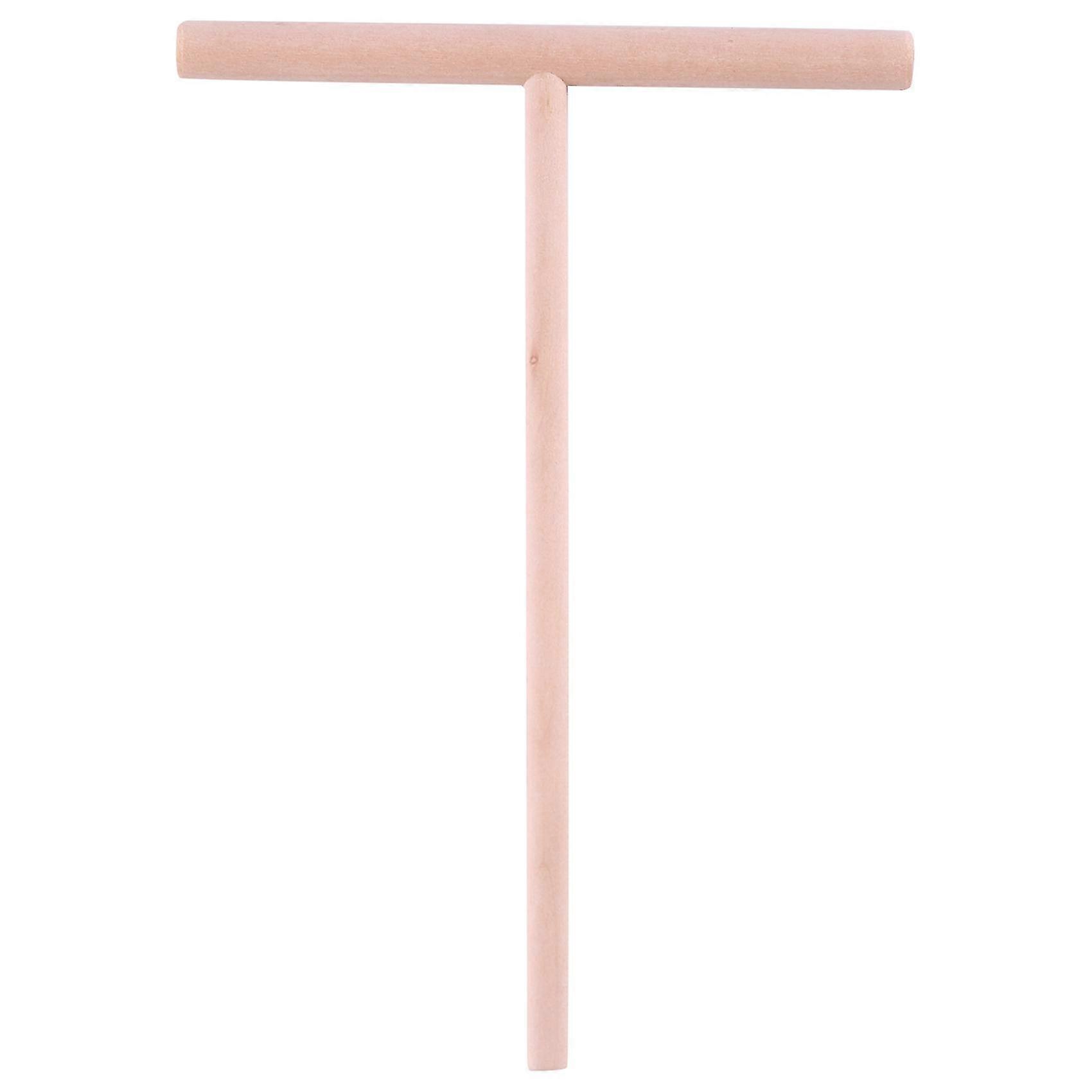 Practial T Shape Crepe Maker Pancake Batter Wooden Spreader Stick Home Kitchen Tool Kit DIY Use 1pc