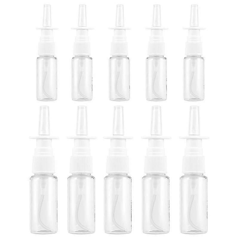 10pcs Transparent Nasal Spray Bottles Empty Sprayer Refillable Containers