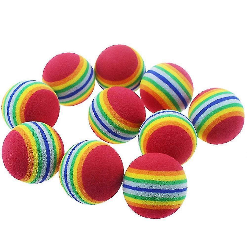 10pcs Cat Toy Balls Soft Eva Foam Balls For Kittens