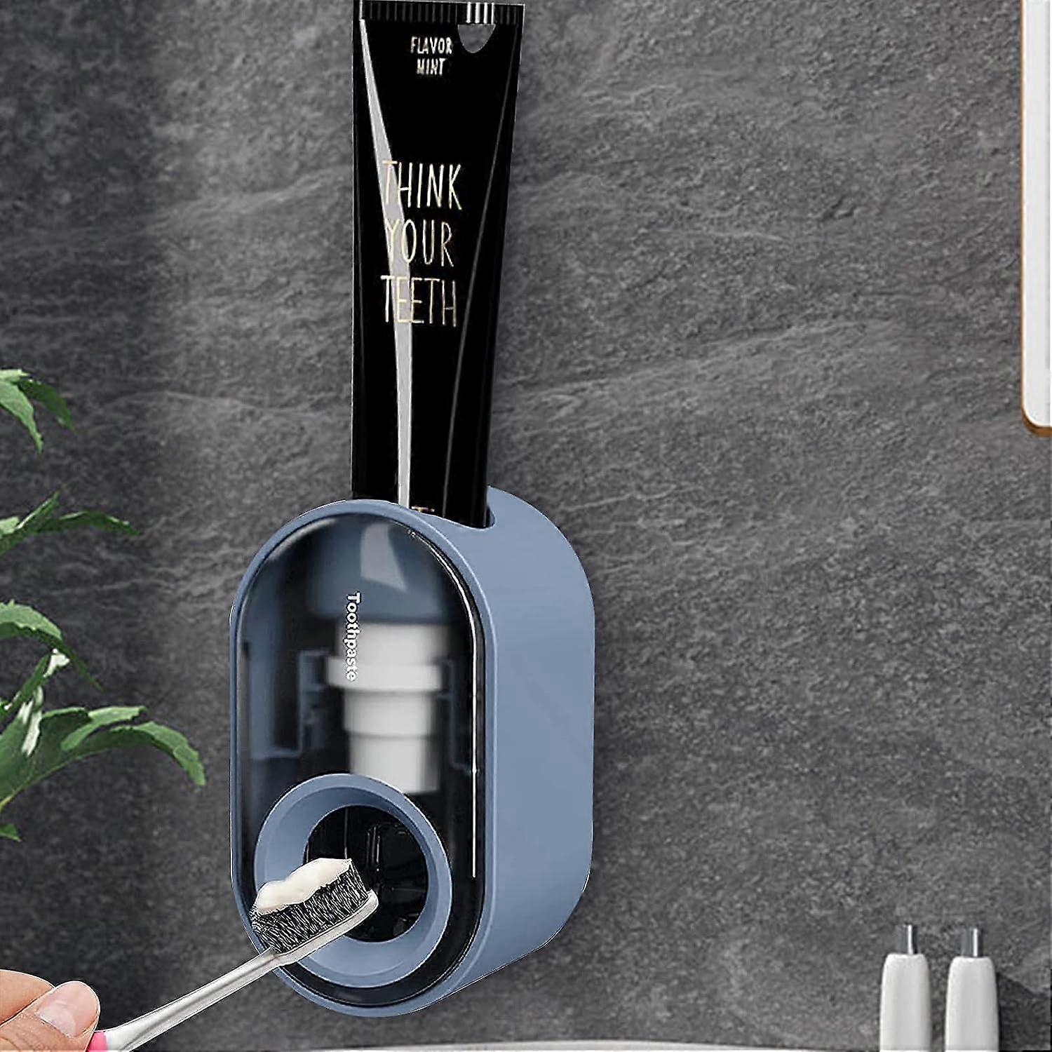 Wall Mounted Automatic Toothpaste Dispenser - Automatic Toothpaste Squeezer, Suitable for Bathroom (Blue)