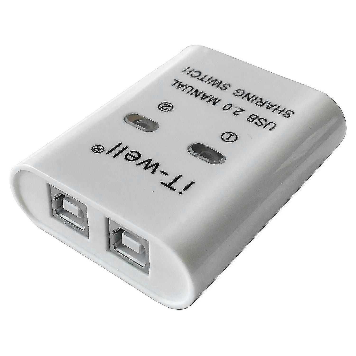 USB Printer Sharing Device, 2 in 1 Out Printer Sharing Device, 2-Port Manual Kvm Switching Splitte