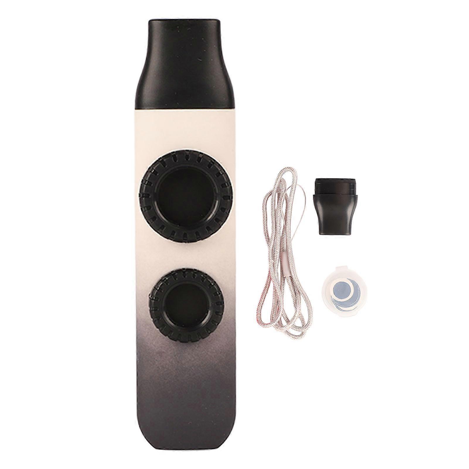 Kazoo البلاستيك المهنية لهجة موسيقية قابلة للتعديل مع 10 قطع الفلايت الأغشية للقيثارة الكمان الجلد نسيج الرمادي الأبيض التدرج