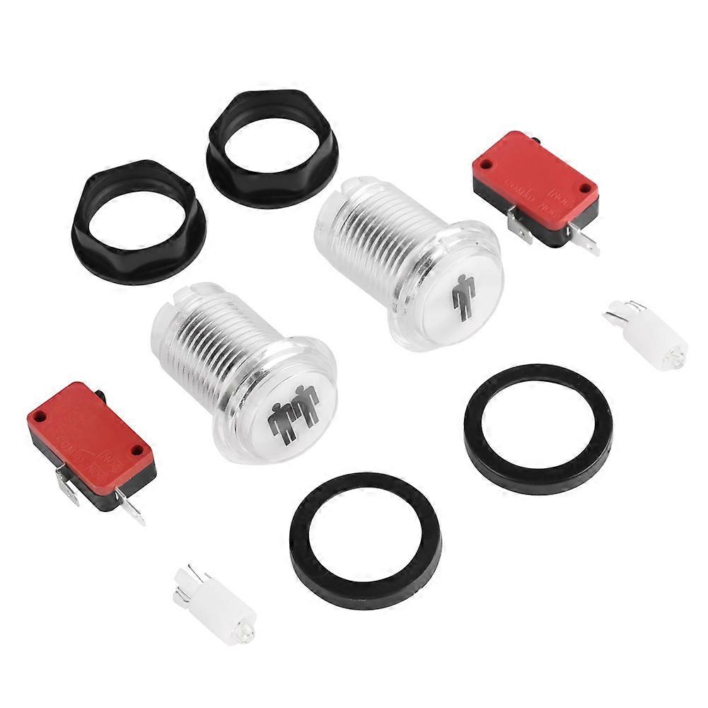 2Pcs LED Illuminated 1P & 2P Start Player Buttons DIY Kit For Arcade Game