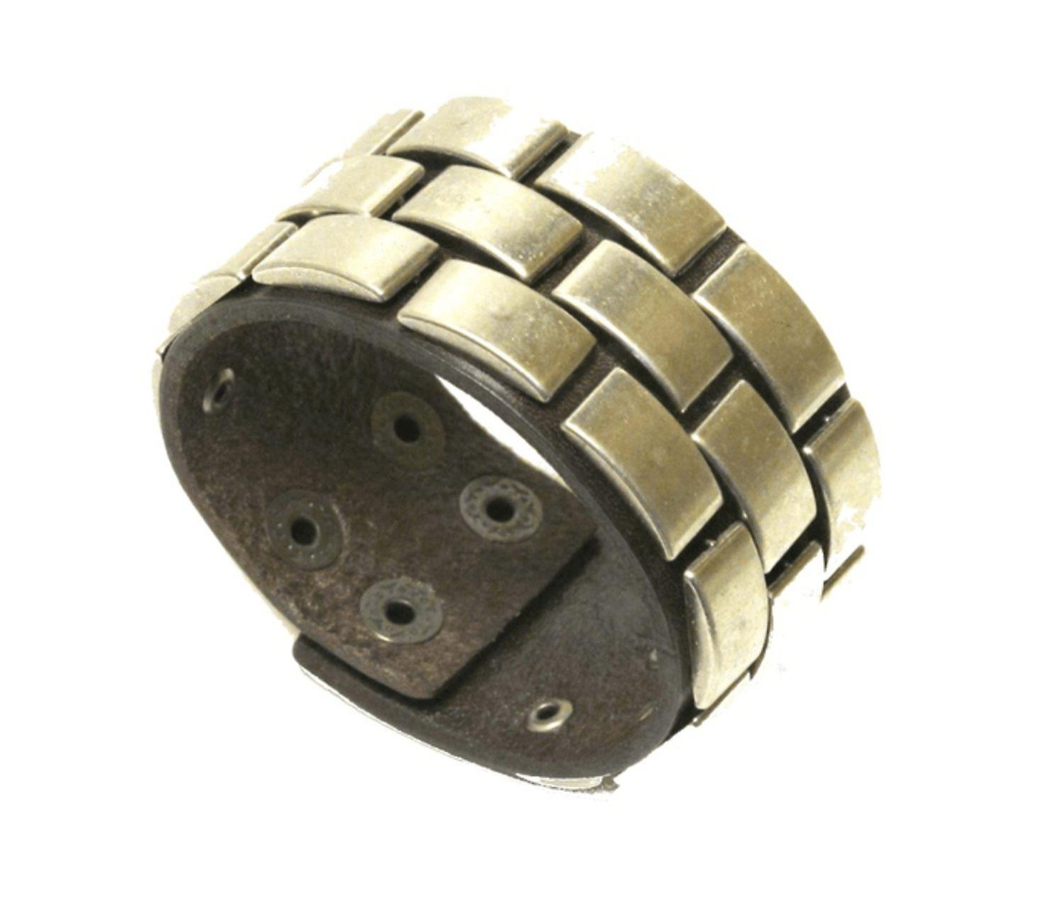 Brown Leather Bracelet with Rivets