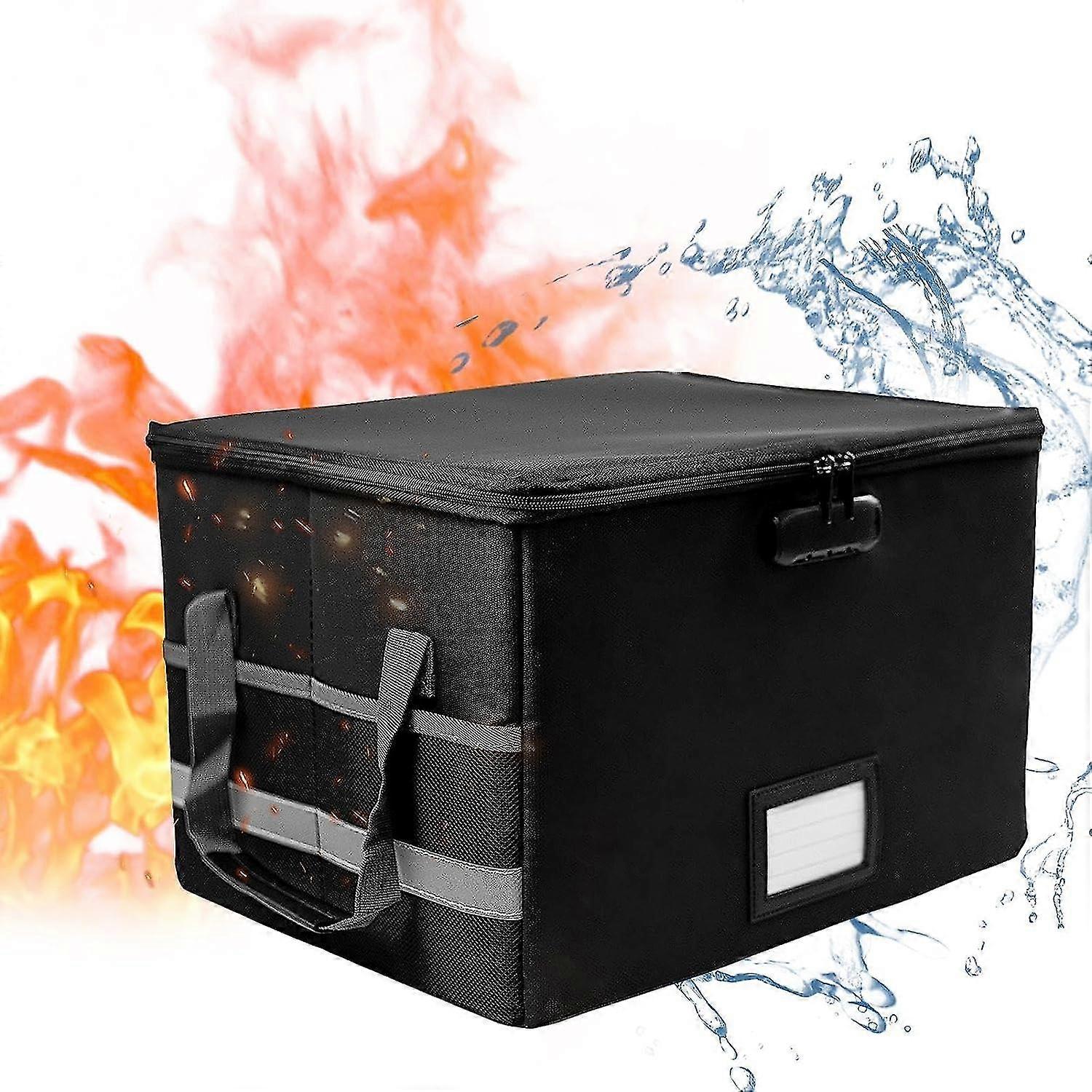 Fireproof Box File for Documents  Waterproof Portable Storage Box with Lock for Legal Papers, Cash