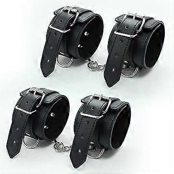 Pulseiras de couro preto perfeito para treino Fitness punhos glúteos & Perna, casa Yoga para homens e mulheres