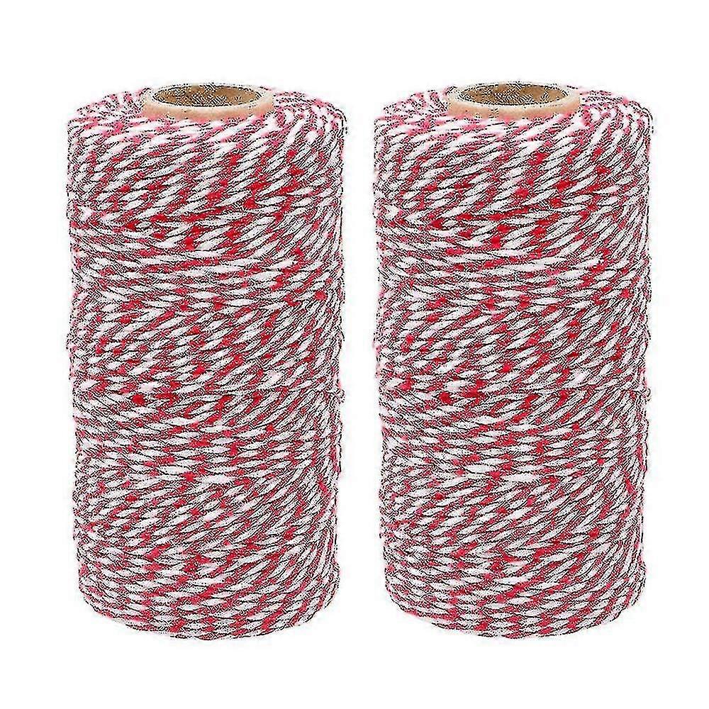 200m Red And Green String Twine, Craft Cotton Thread Twine For Baking, Butchers, Diy Crafts Handmade Arts