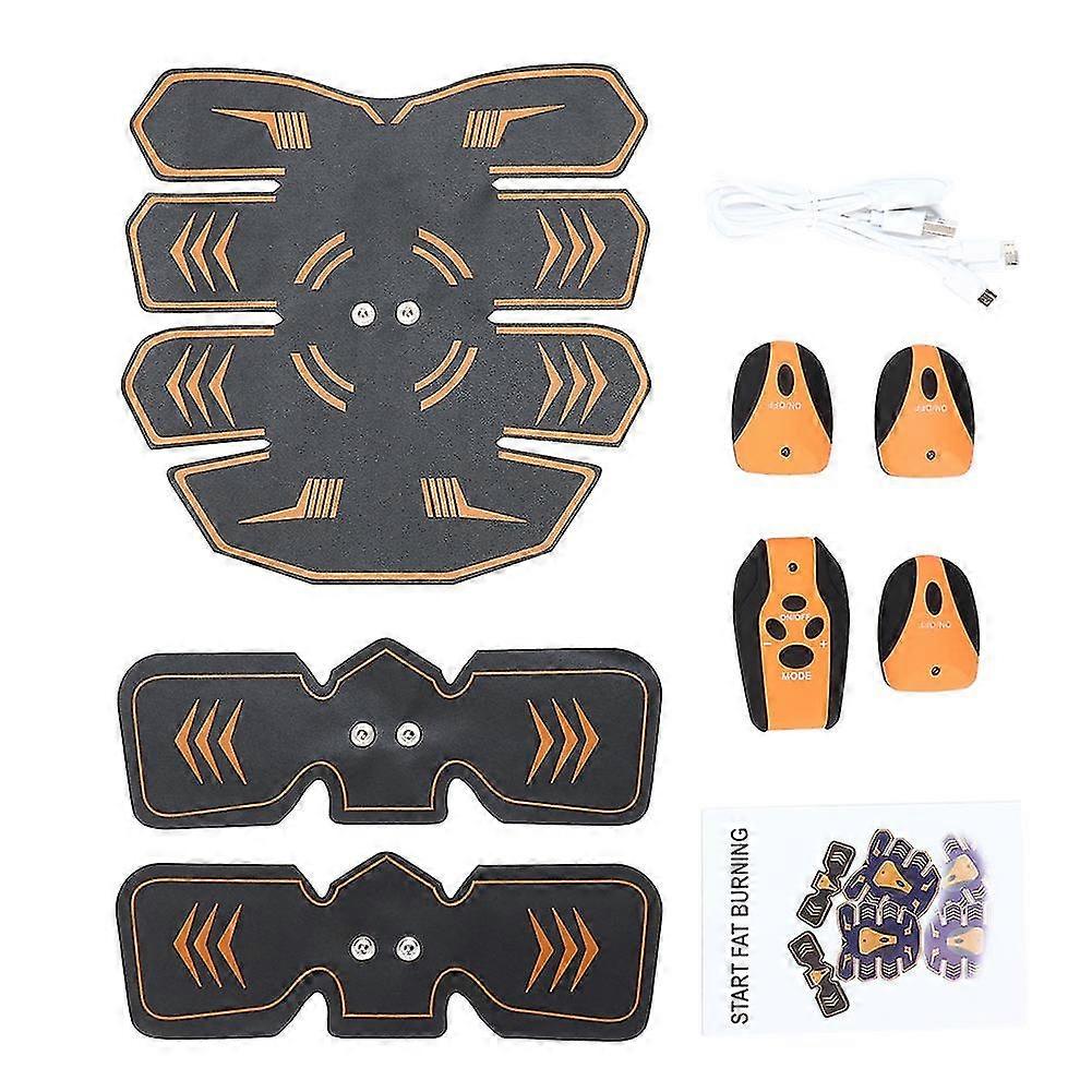 EMS Abs Stimulator - Smart Rechargeable Abdominal Muscle Trainer with Remote Control for Slimming and Massaging