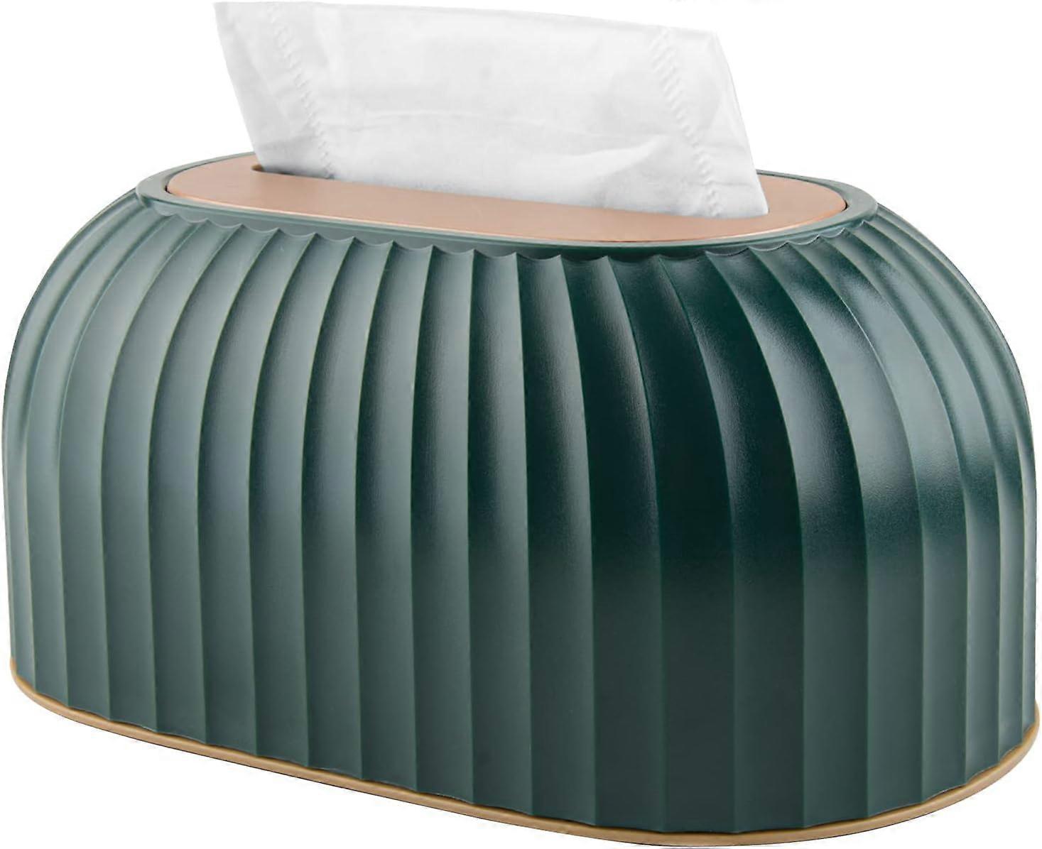 Tissue Box Cover, Rectangular Facial Napkin Storage Case with Spring Support, Modern Decorative Toilet Tissue Paper Dispenser Organizer Holder for Res