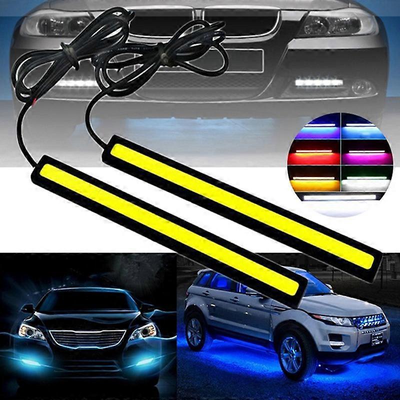 2Pcs Universal Daytime Running Light,Automobiles Parts 17cm DC12V Waterproof Led Lights COB DRL Car LED Strip Auto Interior Lamp