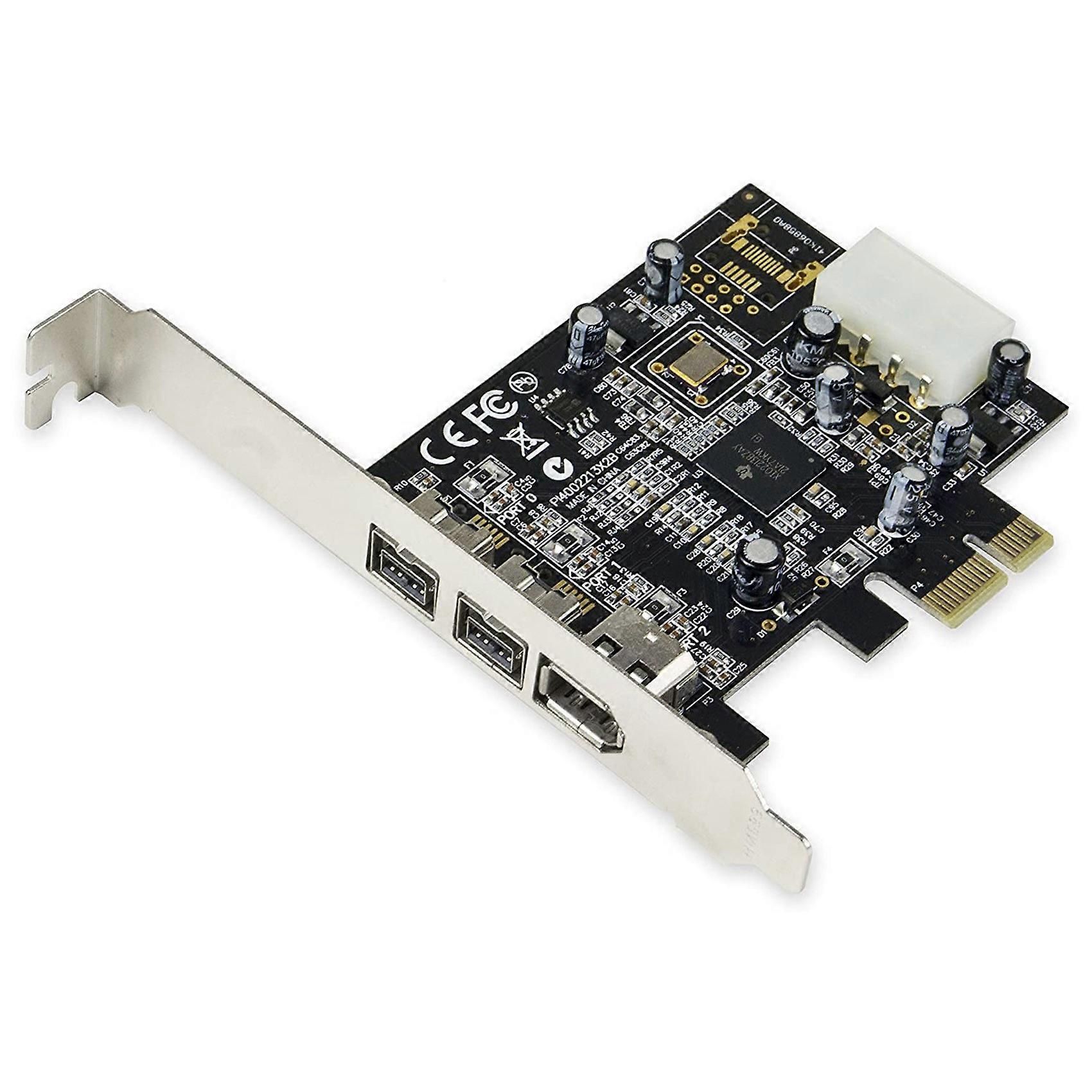 -PEX30016 3 Port IEEE 1394 Firewire 1394B & 1394A PCIe 1.1 X1 Card TI XIO2213B Chipset Requires Legacy Driver