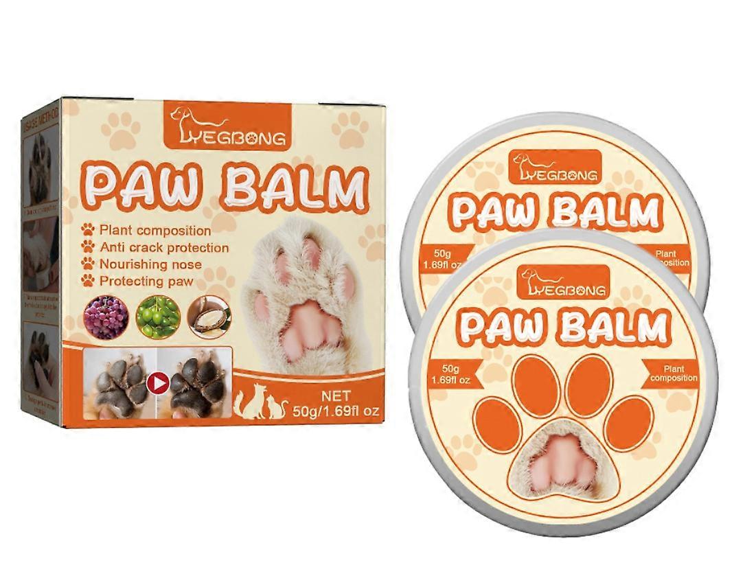 2PCS YEGBONG pet moisturizing paw balm, foot and paw protection for dogs and cats, anti-drying and moisturizing pads