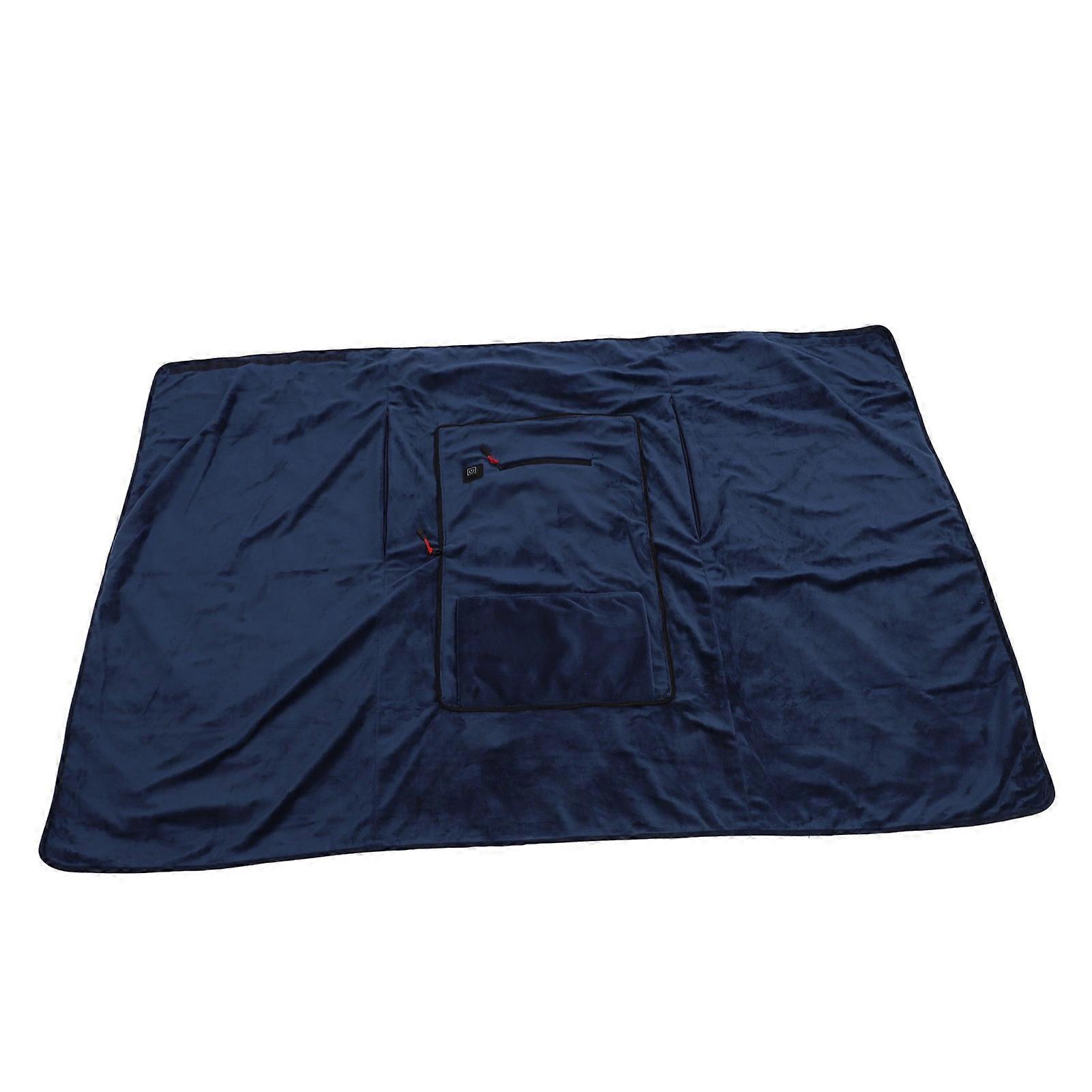 USB-Powered Heated Blanket with Temperature Control - Polyester Electricthrow for Cold Weather