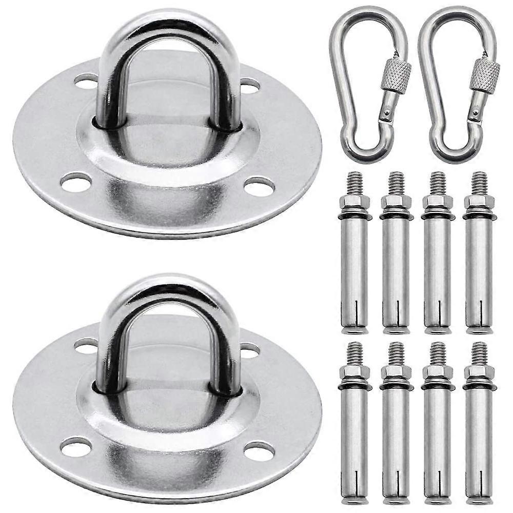 خطاف سقف من الفولاذ المقاوم للصدأ لأكياس الملاكمة والأراجيح - مجموعة من 2 ، شديدة التحمل ومتينة ، مثالية للاستخدام الداخلي والخارجي