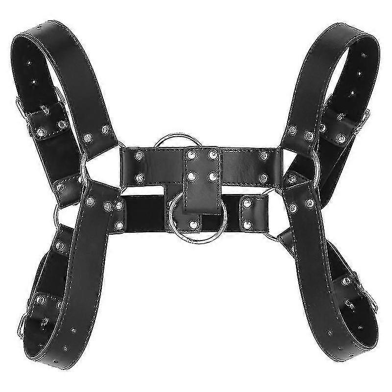 Harnais de poitrine de retenue en cuir pour hommes Costume de flirt de sangle de corps réglable