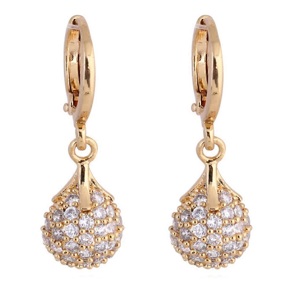 18K Gold Galvanized Zircon Earrings