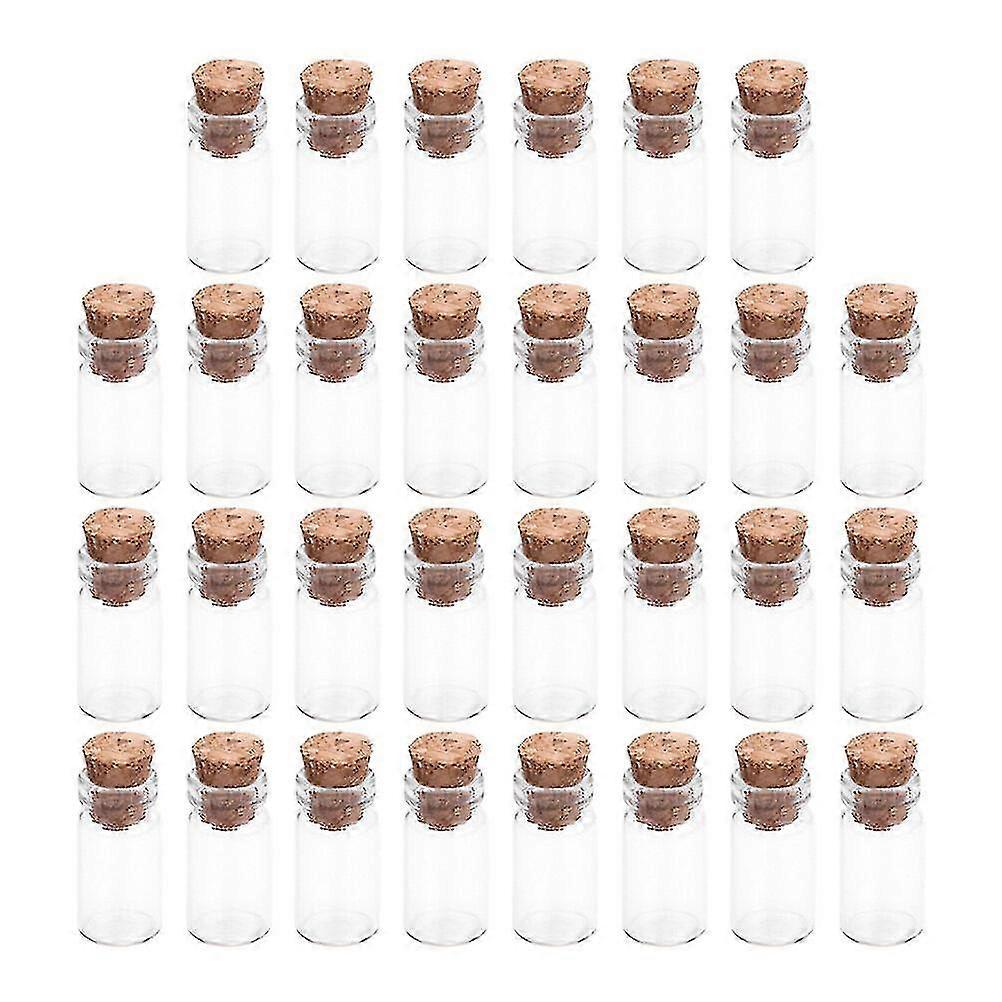 30pcs Mini Glass Bottles Small Glass Cork Bottles Diy Wishing Bottles For Party