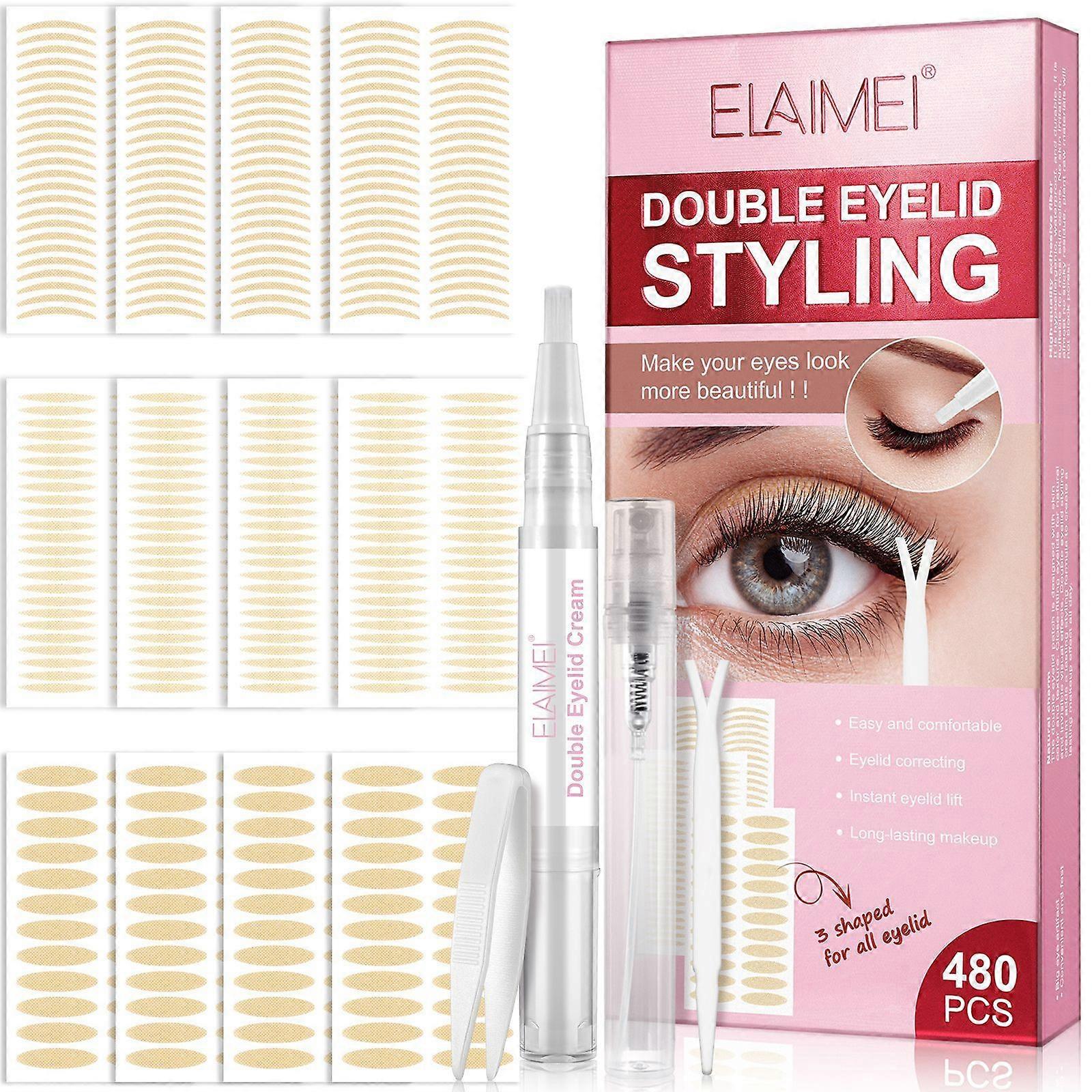 Eyelid Tape, Invisible Double Eyelid Stickers, Waterproof Eyelid Lifter Strips With Fork Rods And Tweezers For Hooded, Droopy, Uneven, Mono-eyelids 3M