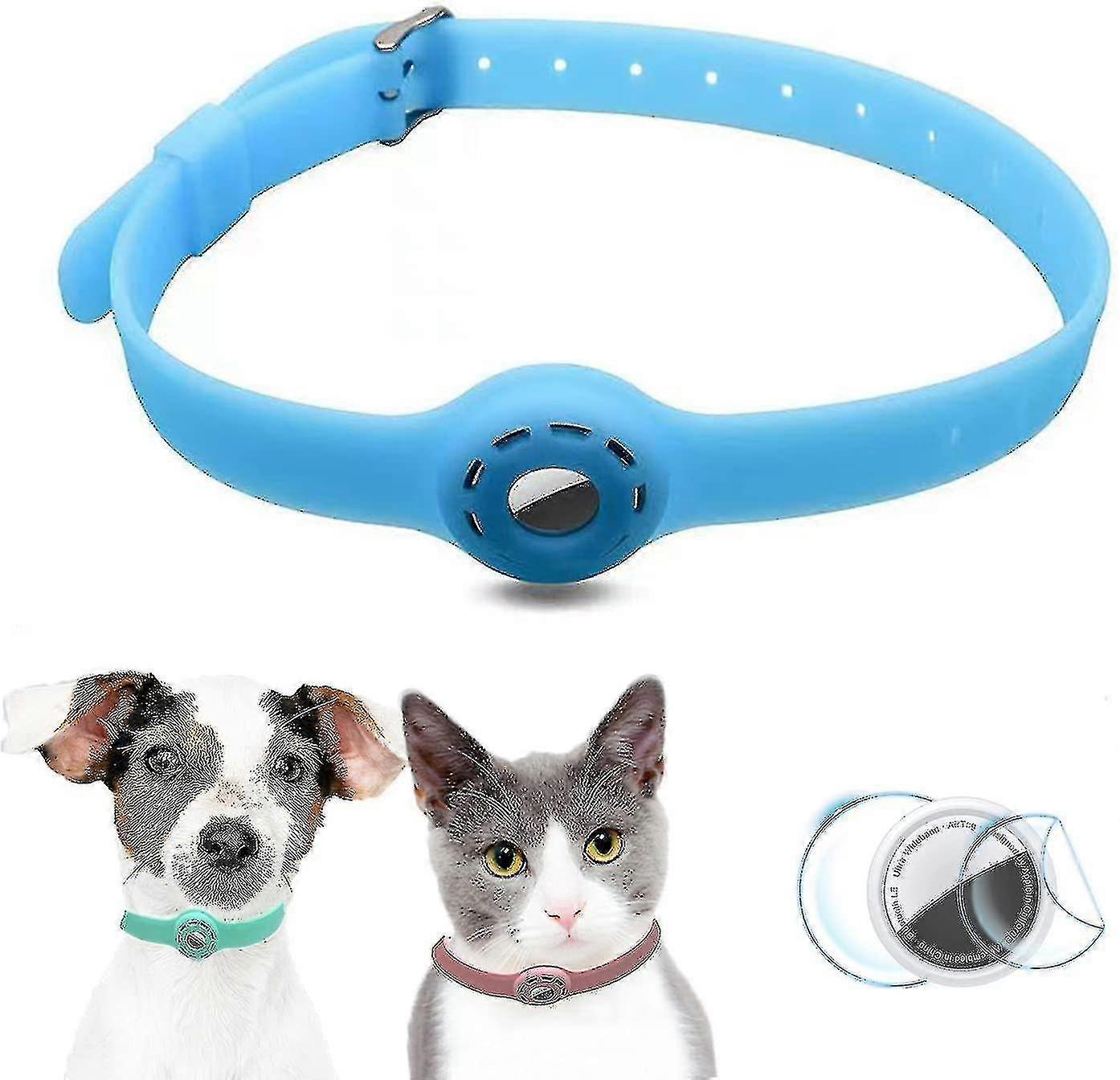 Airtag Dog Collar Holder Airtag Cat Collar With 1 Hd Protective Film 9-19.5inch Soft Silicone Dog Collars-1_j