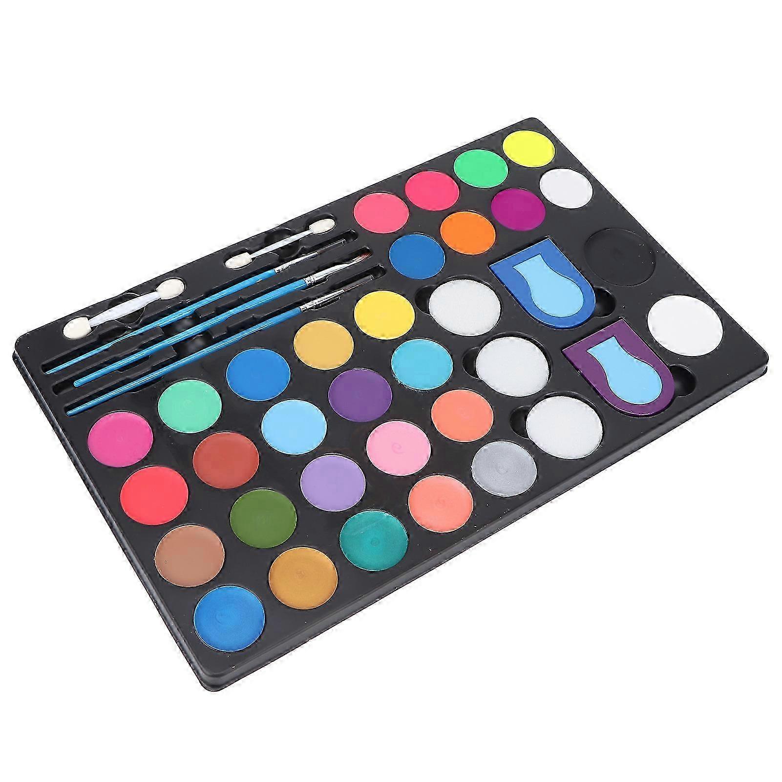 Face and Body Paint Kit with 30 Non-Toxic Colors for Halloween, Cosplay, Parties and Festivals