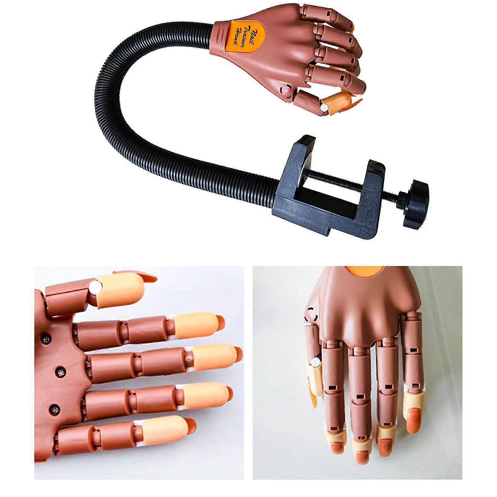 Practice Hand for Acrylic Nails-Flexible Moveable Nail Practice Hand Kits,3D Nail