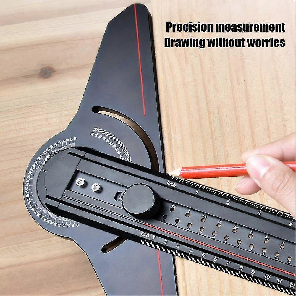 Angle Finder Protractor T-shaped Rotary Angle Ruler Hole Ruler Woodworking