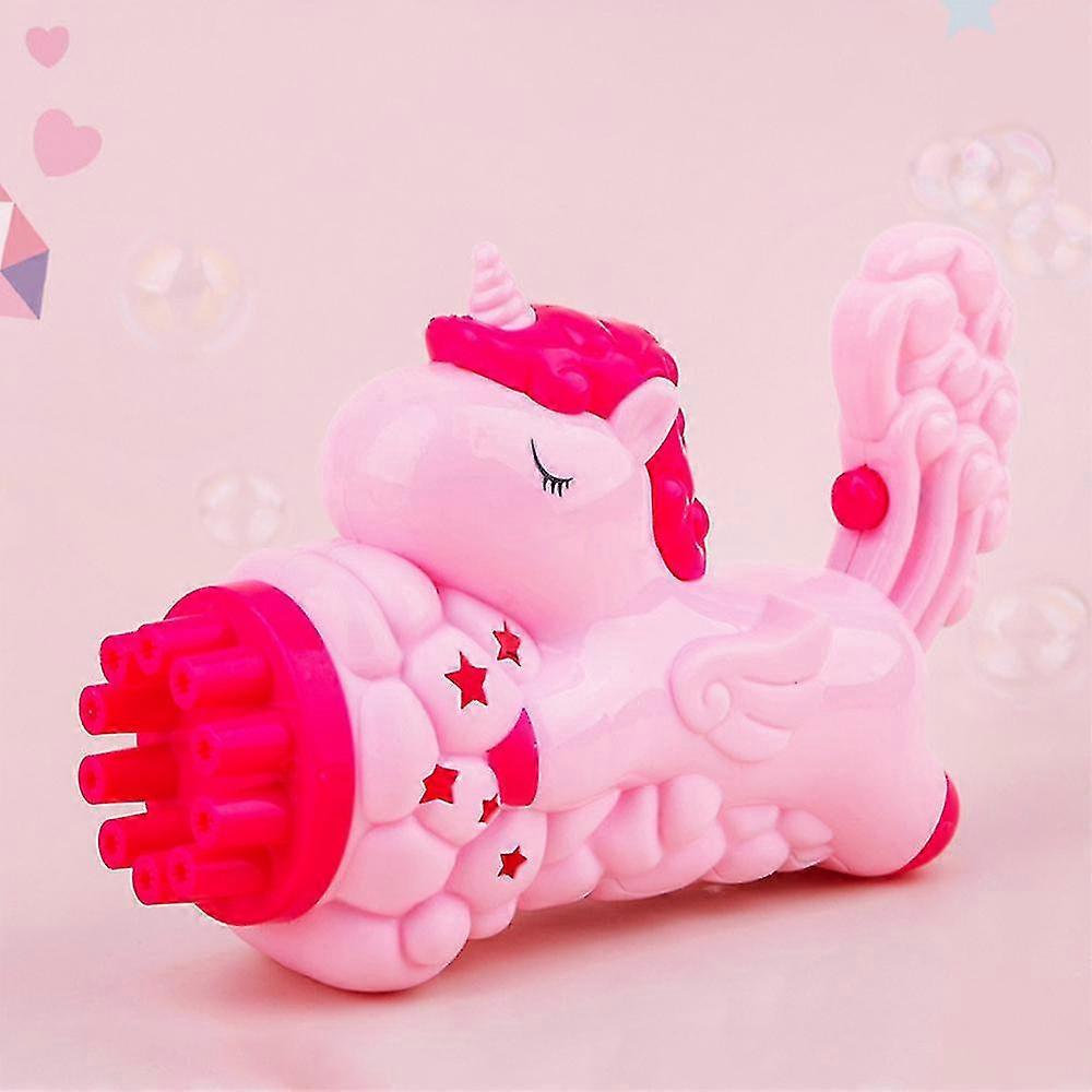 Electric Bubble Makers Bubble Blowing Cartoon Unicorn Shape (1 Piece,pink )