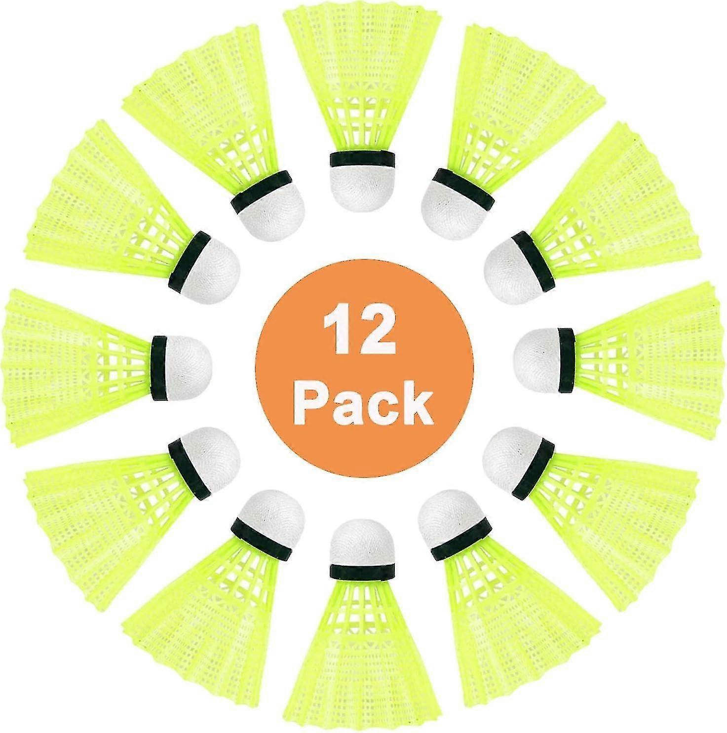 12-Pack Premium Quality Goose Feather Badminton Shuttlecocks for Training with Superior Stability an