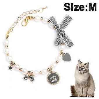 Dog Cat S Necklace Collar Bling Accessories Ribbon Charm Pendant Pet Jewelry For Fe Huahua Yorkie Adjable