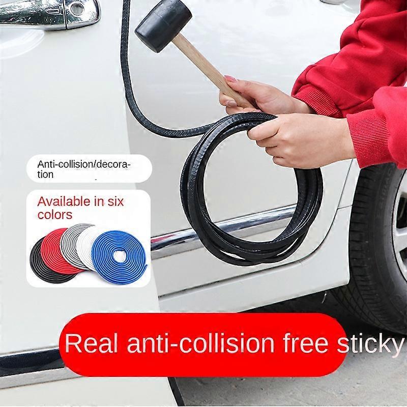 1 / 5M Tira Anticolisão de Porta de Carro com Disco de Aço Bumper Trim Edge Scratch Protector Strip Sealing Guard Styling Car Decor