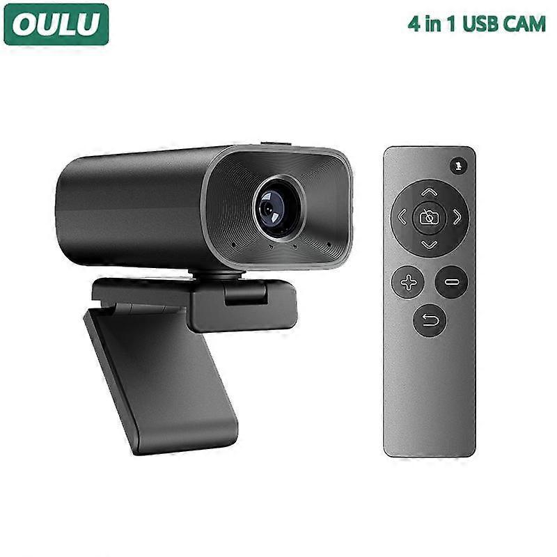 OULU 4 in 1 USB Camera Built-In Dual Mic 5W Speaker Remote Control Webcam Noise Cancelling Stereo Microphone For Laptop Computer